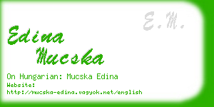 edina mucska business card